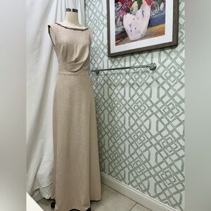 Jenny Yoo Sleeveless Maxi Gown in Champagne